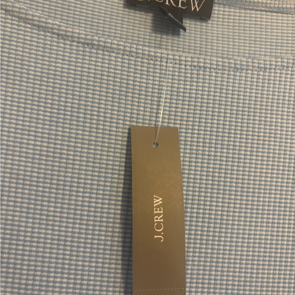 J. Crew Light Blue Rib Ruffle Boatneck Tank - Picture 4 of 8